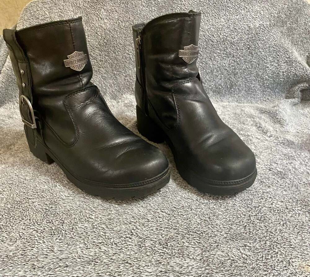 Harley-Davidson Women's Madera Black Leather Ankle Boots, Style D84406